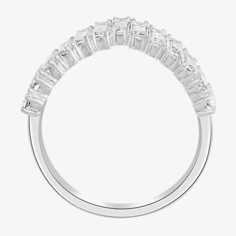 Effy Final Call Womens Genuine White Topaz Sterling Silver Cocktail Ring
