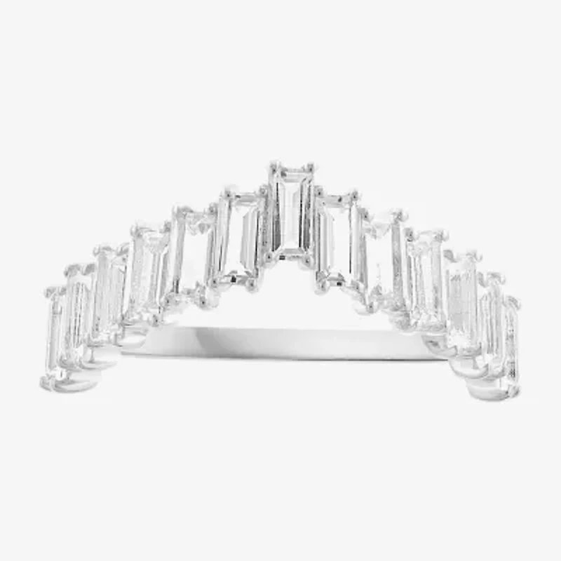 Effy Final Call Womens Genuine White Topaz Sterling Silver Cocktail Ring