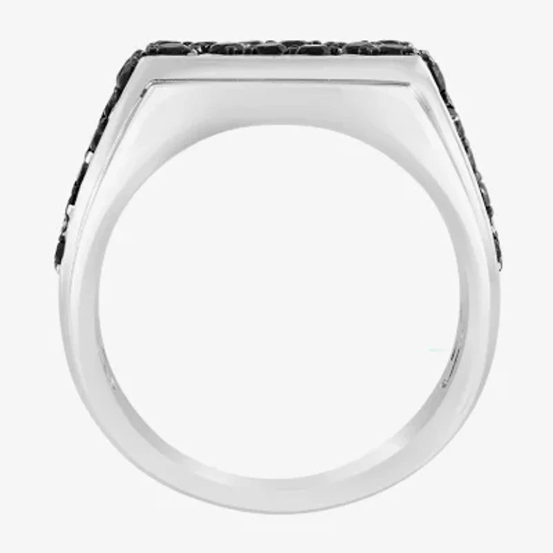 Effy Final Call Mens Genuine Black Spinel Sterling Silver Round Fashion Ring