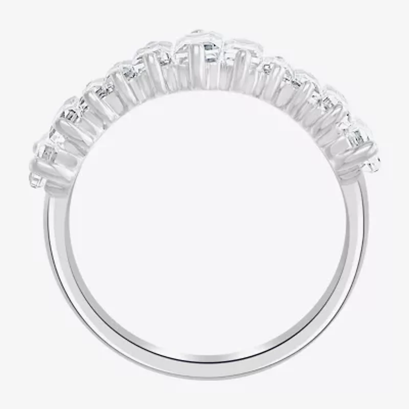 Effy Final Call Womens Genuine White Topaz Sterling Silver Cocktail Ring