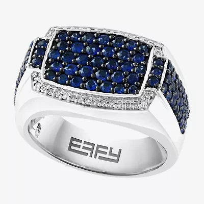 Effy Final Call Mens Genuine Blue Sterling Silver Round Fashion Ring