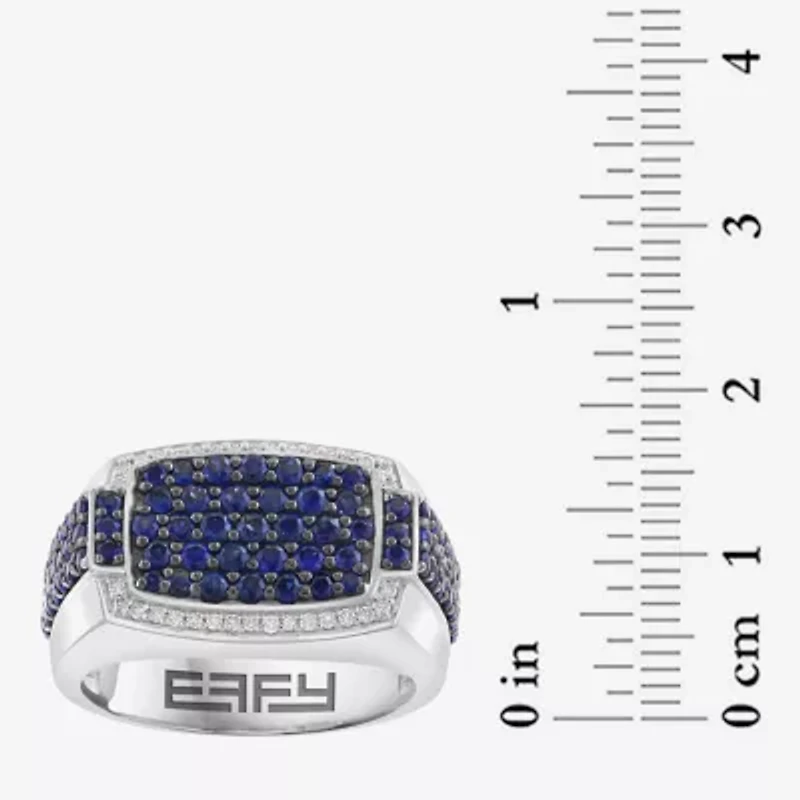 Effy Final Call Mens Genuine Blue Sterling Silver Round Fashion Ring