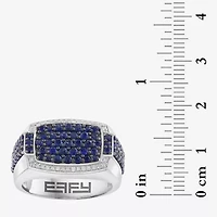 Effy Final Call Mens Genuine Blue Sterling Silver Round Fashion Ring