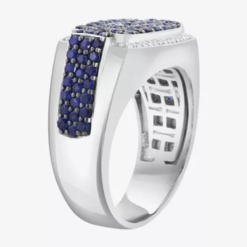 Effy Final Call Mens Genuine Blue Sterling Silver Round Fashion Ring
