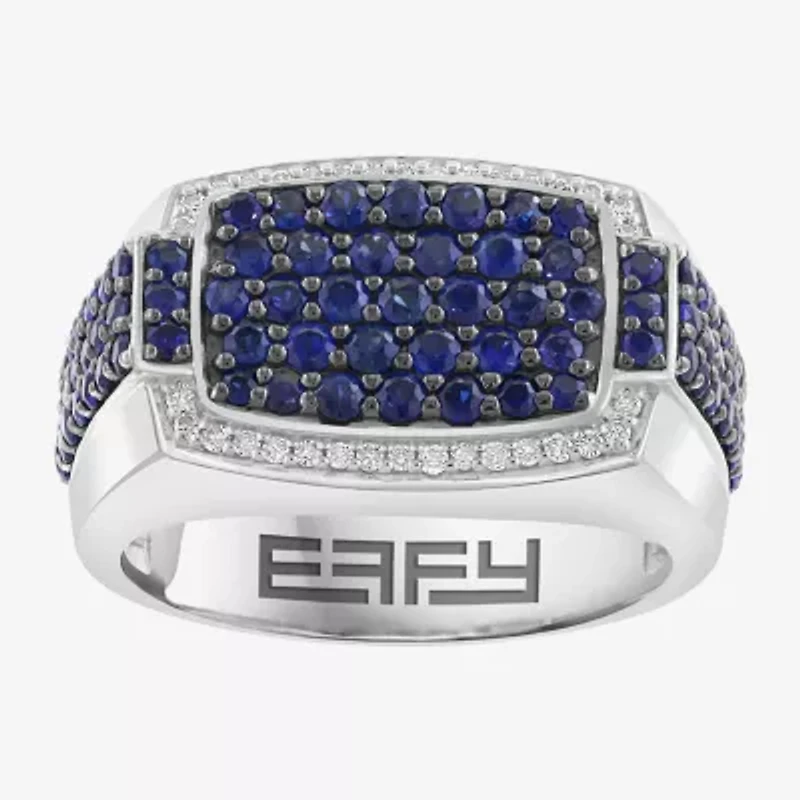Effy Final Call Mens Genuine Blue Sterling Silver Round Fashion Ring