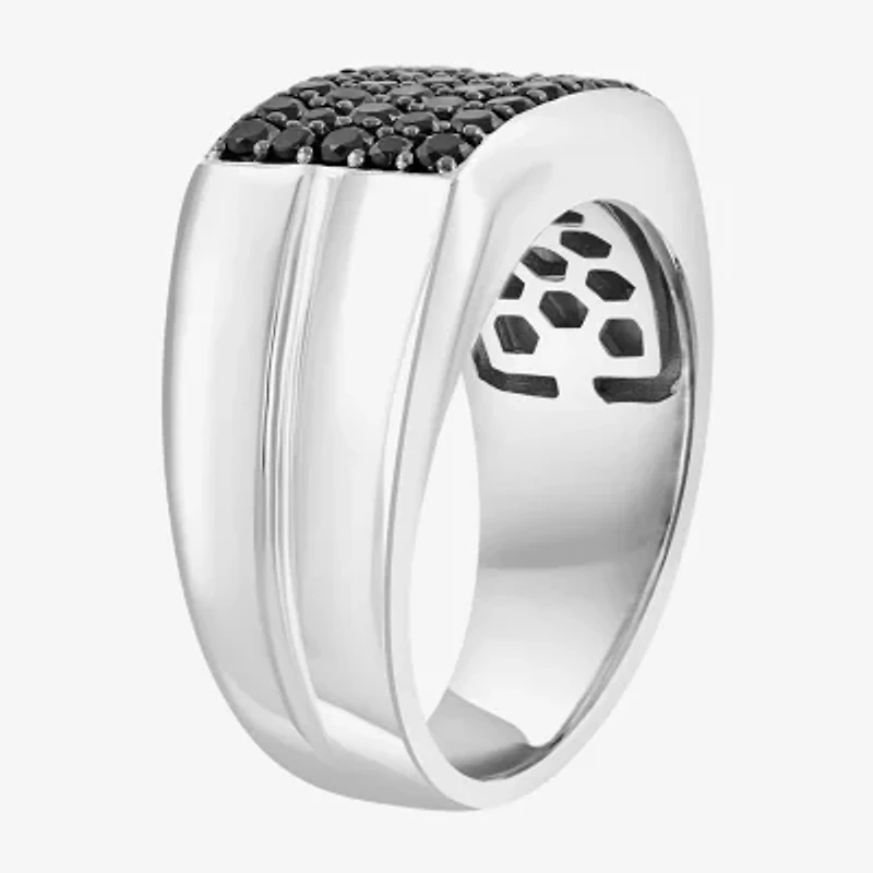 Effy Final Call Mens Genuine Black Spinel Sterling Silver Round Fashion Ring