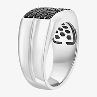 Effy Final Call Mens Genuine Black Spinel Sterling Silver Round Fashion Ring