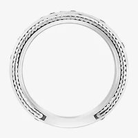 Effy Final Call Mens 1/7 CT. T.W. Genuine White Sapphire Sterling Silver Round Fashion Ring