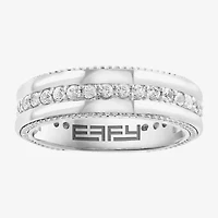 Effy Final Call Mens 1/7 CT. T.W. Genuine White Sapphire Sterling Silver Round Fashion Ring