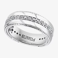 Effy Final Call Mens 1/7 CT. T.W. Genuine White Sapphire Sterling Silver Round Fashion Ring