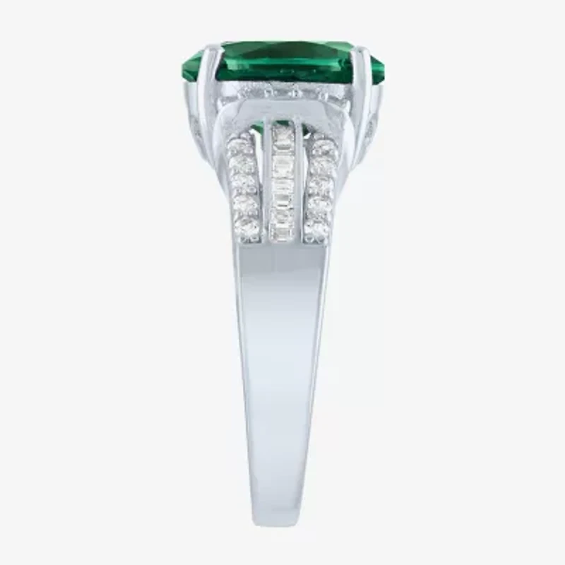 Womens Gemstone Sterling Silver Oval Cocktail Ring