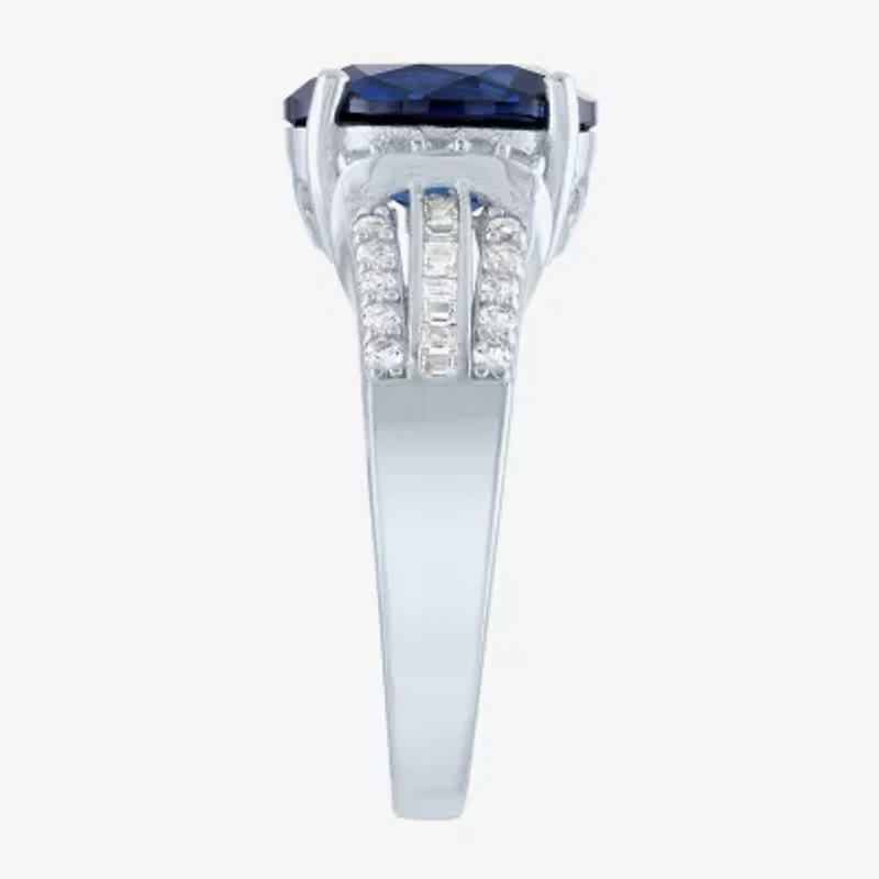 Womens Gemstone Sterling Silver Oval Cocktail Ring