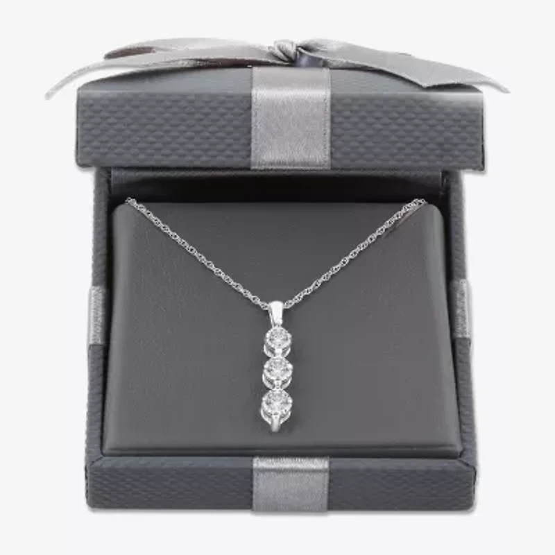 Womens 1/2 CT. T.W. Lab Grown White Diamond Sterling Silver 18 Inch Pendant Necklace