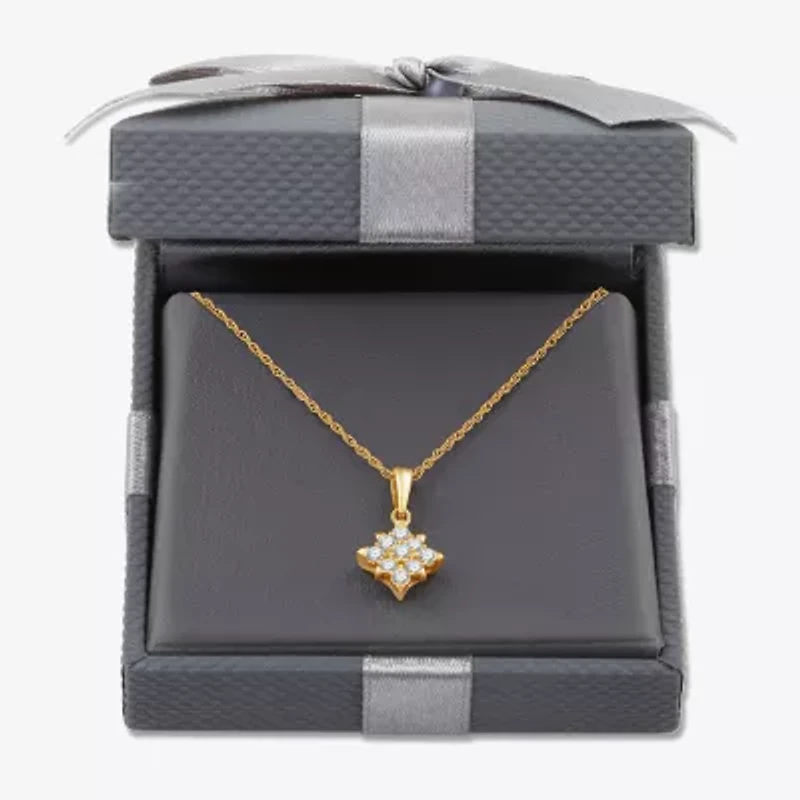 Womens 1/4 CT. T.W. Lab Grown White Diamond 14K Gold Over Silver Sterling Silver 18 Inch Pendant Necklace