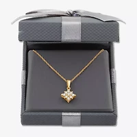 Womens 1/4 CT. T.W. Lab Grown White Diamond 14K Gold Over Silver Sterling Silver 18 Inch Pendant Necklace
