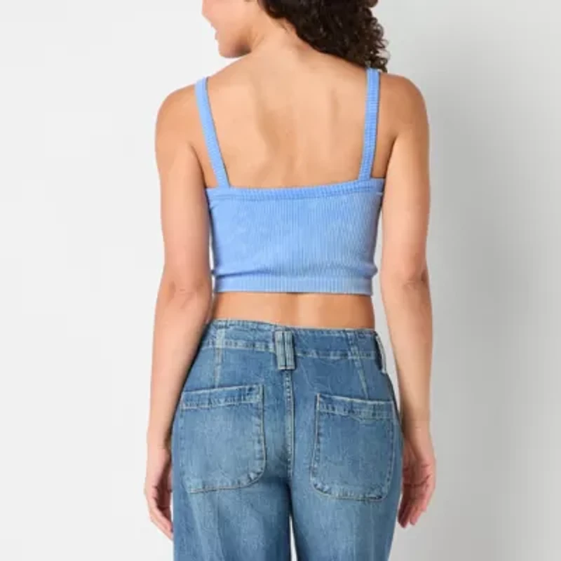 Arizona Womens Juniors V Neck Sleeveless Tank Top