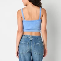 Arizona Womens Juniors V Neck Sleeveless Tank Top