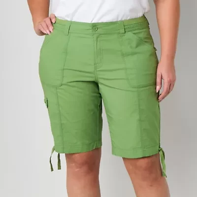 St. John's Bay Womens 11 1/2" Mid Rise Plus Bermuda Short