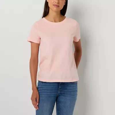 a.n.a Womens Crew Neck Short Sleeve Adaptive T-Shirt