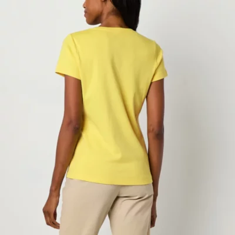 St. John's Bay Womens V Neck Short Sleeve T-Shirt