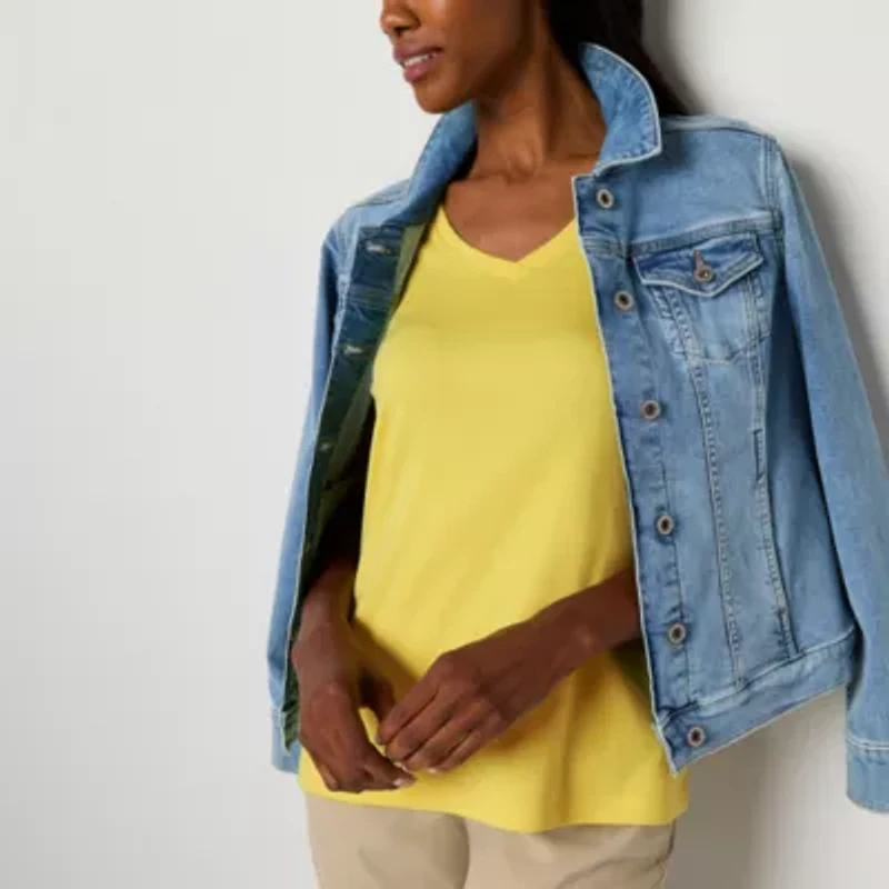 St. John's Bay Womens V Neck Short Sleeve T-Shirt