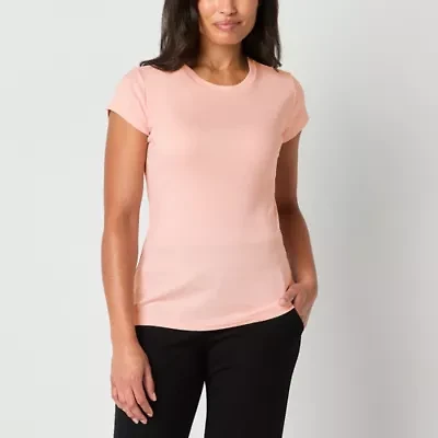 Liz Claiborne Womens Crew Neck Short Sleeve T-Shirt
