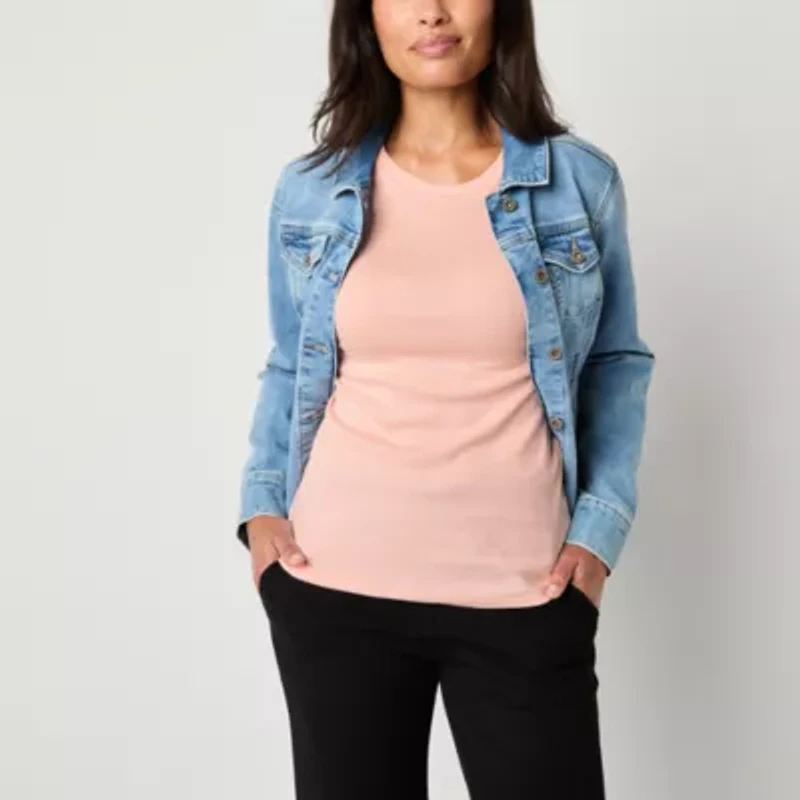 Liz Claiborne Womens Crew Neck Short Sleeve T-Shirt