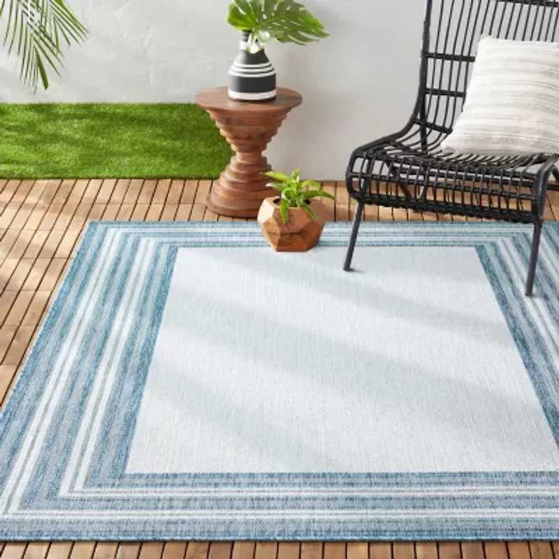 Nicole Miller Country Layla Bordered Outdoor Rectangular Area Rug