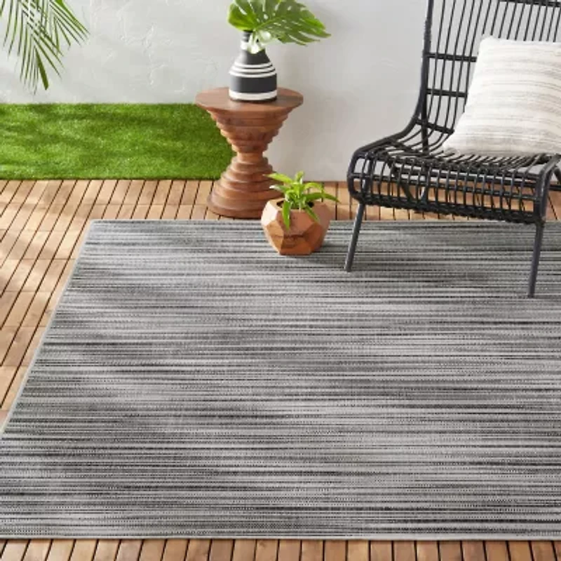 Nicole Miller Country Wynona Abstract Fade Resistant Washable Outdoor Rectangular Area Rug