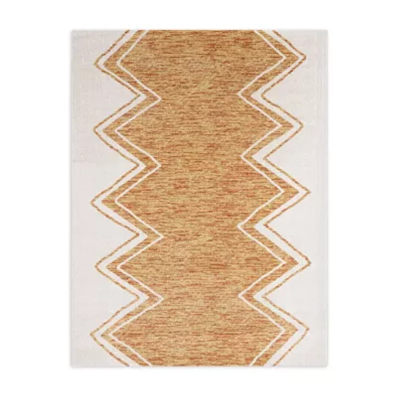 Nicole Miller Sofia Leon Geometric Fade Resistant Washable Outdoor Rectangular Area Rug