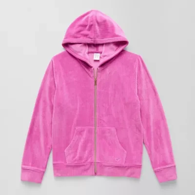 Roxy Big Kid Girls Long Sleeve Embroidered Zipper Hoodie