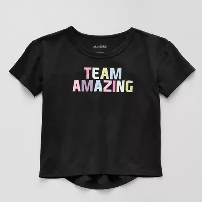 Okie Dokie Active Toddler & Little Girls Round Neck Short Sleeve Regular Fit Graphic T-Shirt