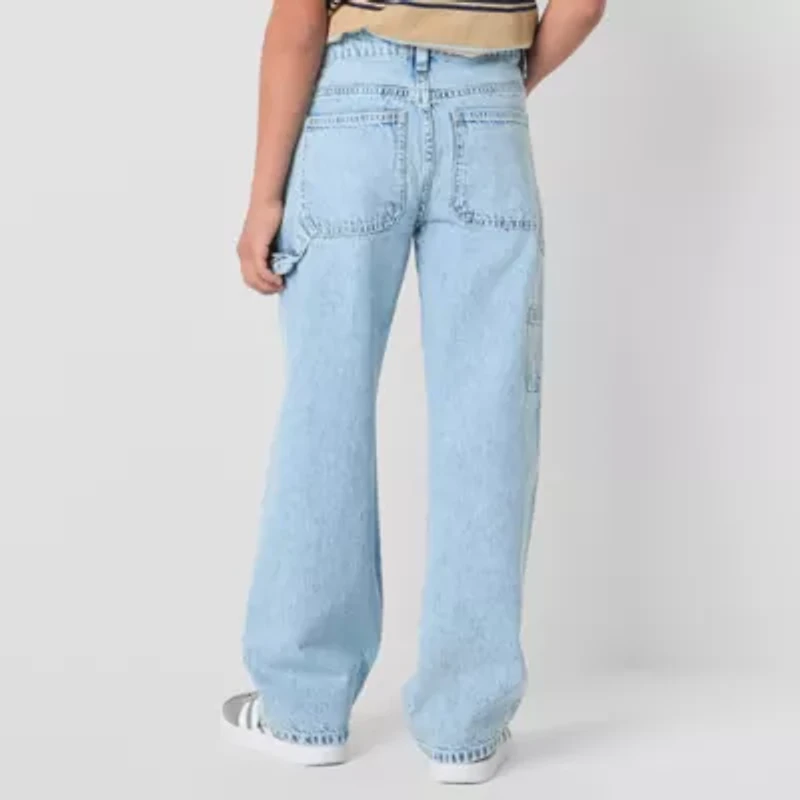 Thereabouts Little & Big Kid Boys Adjustable Waist Carpenter Mid Rise Straight Leg Jean
