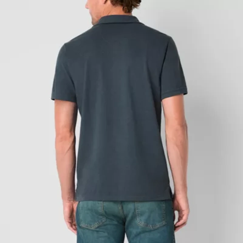 mutual weave Mens Regular Fit Short Sleeve Pocket Polo Shirt