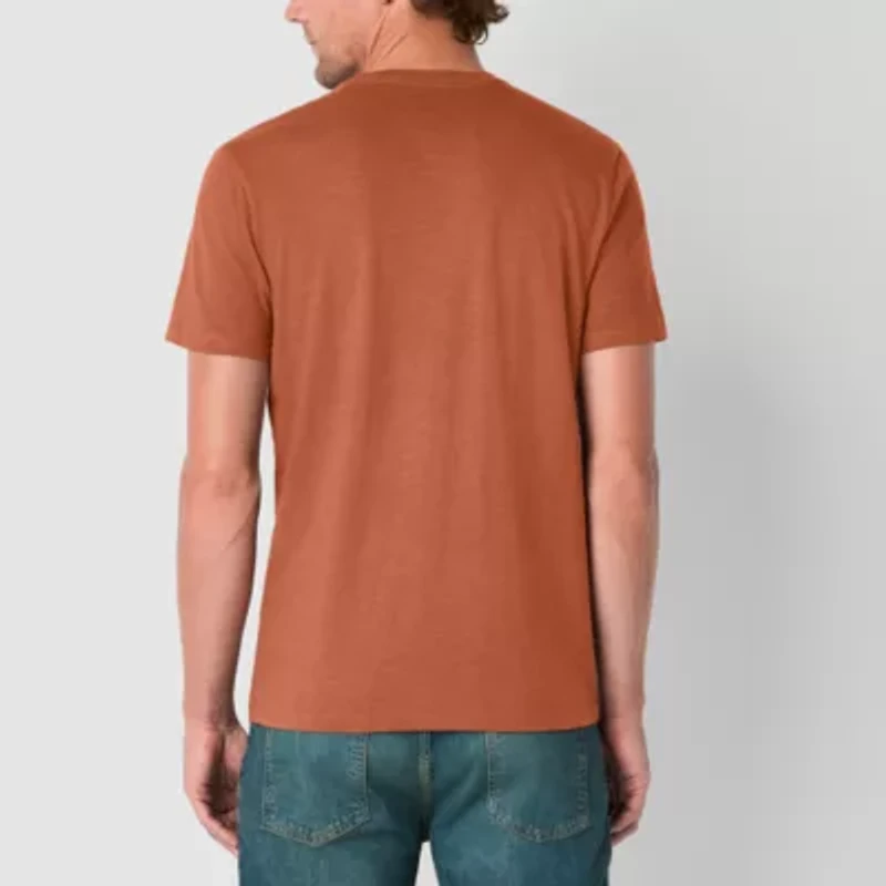 mutual weave Slub Mens Crew Neck Short Sleeve T-Shirt