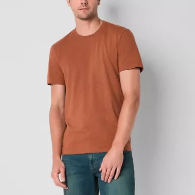mutual weave Slub Mens Crew Neck Short Sleeve T-Shirt