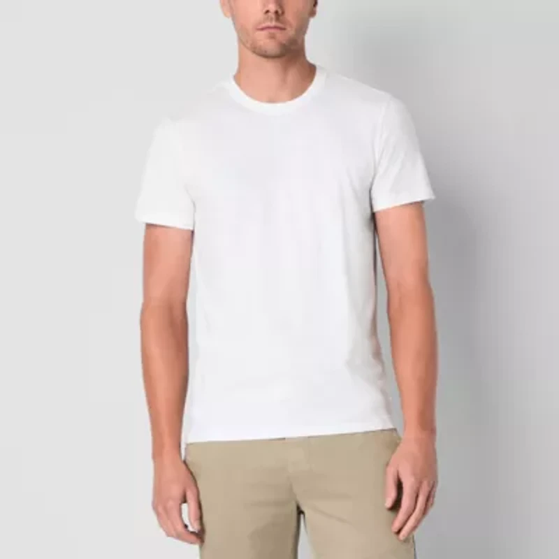 mutual weave Slub Mens Crew Neck Short Sleeve T-Shirt