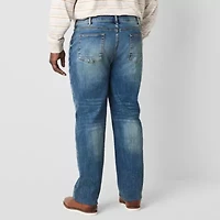 Arizona Big and Tall Mens Easy-on + Easy-off Adaptive Straight Leg Relaxed Fit Jean