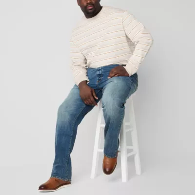 Arizona Big and Tall Mens Easy-on + Easy-off Adaptive Straight Leg Relaxed Fit Jean