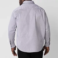 Shaquille O'Neal XLG Mens Long Sleeve Cuffed Classic Fit Big and Tall Button-Down Shirt
