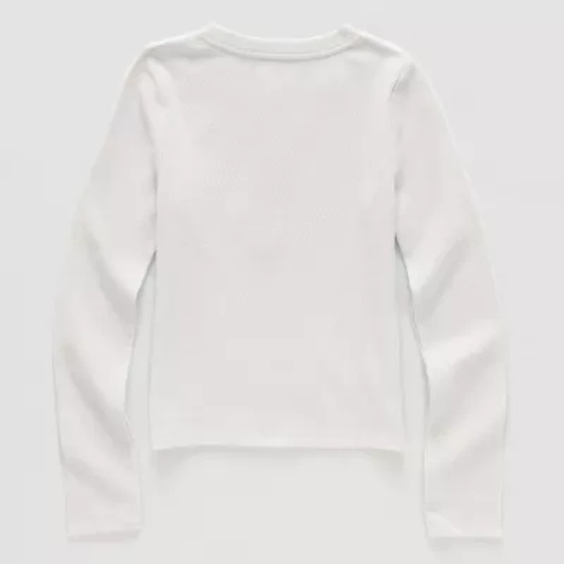 Thereabouts Little & Big Kid Girls Henley Neck Long Sleeve T-Shirt