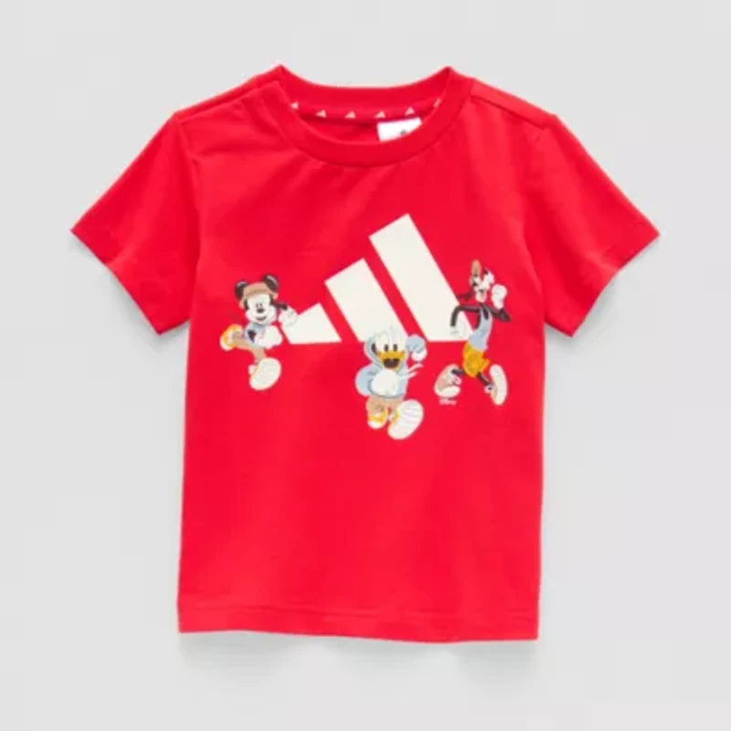 adidas x Disney Toddler Boys Crew Neck Short Sleeve Loose Fit Mickey Mouse Graphic T-Shirt