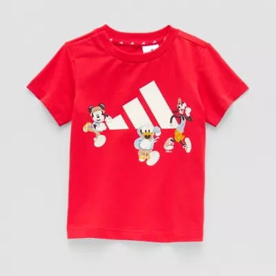 adidas x Disney Toddler Boys Crew Neck Short Sleeve Loose Fit Mickey Mouse Graphic T-Shirt