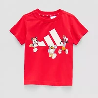 adidas x Disney Toddler Boys Crew Neck Short Sleeve Loose Fit Mickey Mouse Graphic T-Shirt