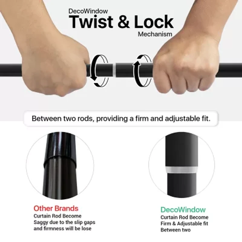 Deco Window Quattro 1 IN Adjustable Curtain Rod