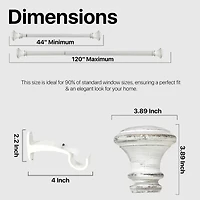 Deco Window Wood Trumpet 1 IN Adjustable Curtain Rod