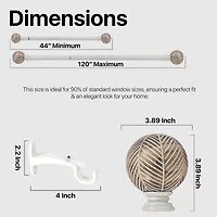 Deco Window Morroccan Ball 1 IN Adjustable Curtain Rod