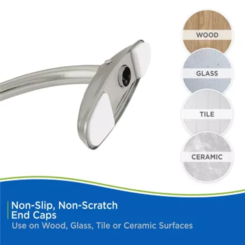 Kenney Twist & Fit No Tools Curved 57-72 IN Adjustable Tension Shower Curtain Rod