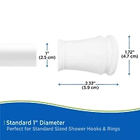 Kenney Twist & Fit No Tools Rust-Proof 42-72 IN Adjustable Tension Shower Curtain Rod