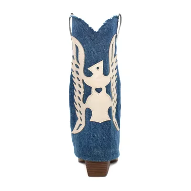 Yoki Womens Flat Heel Cowboy Boots